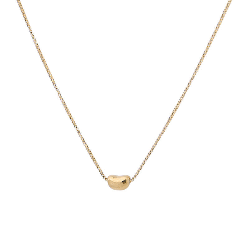 Graziosa collana minimalista in acciaio al titanio a forma di cuore da donna con catena a maglie e design corto per clavicola
