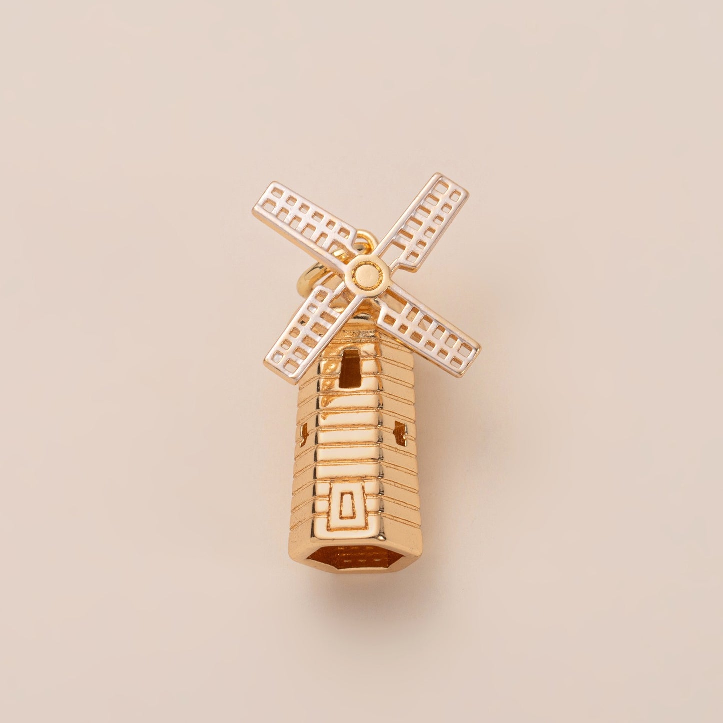 Sweet Striped Brass 18K Gold Plated Charm Bar
