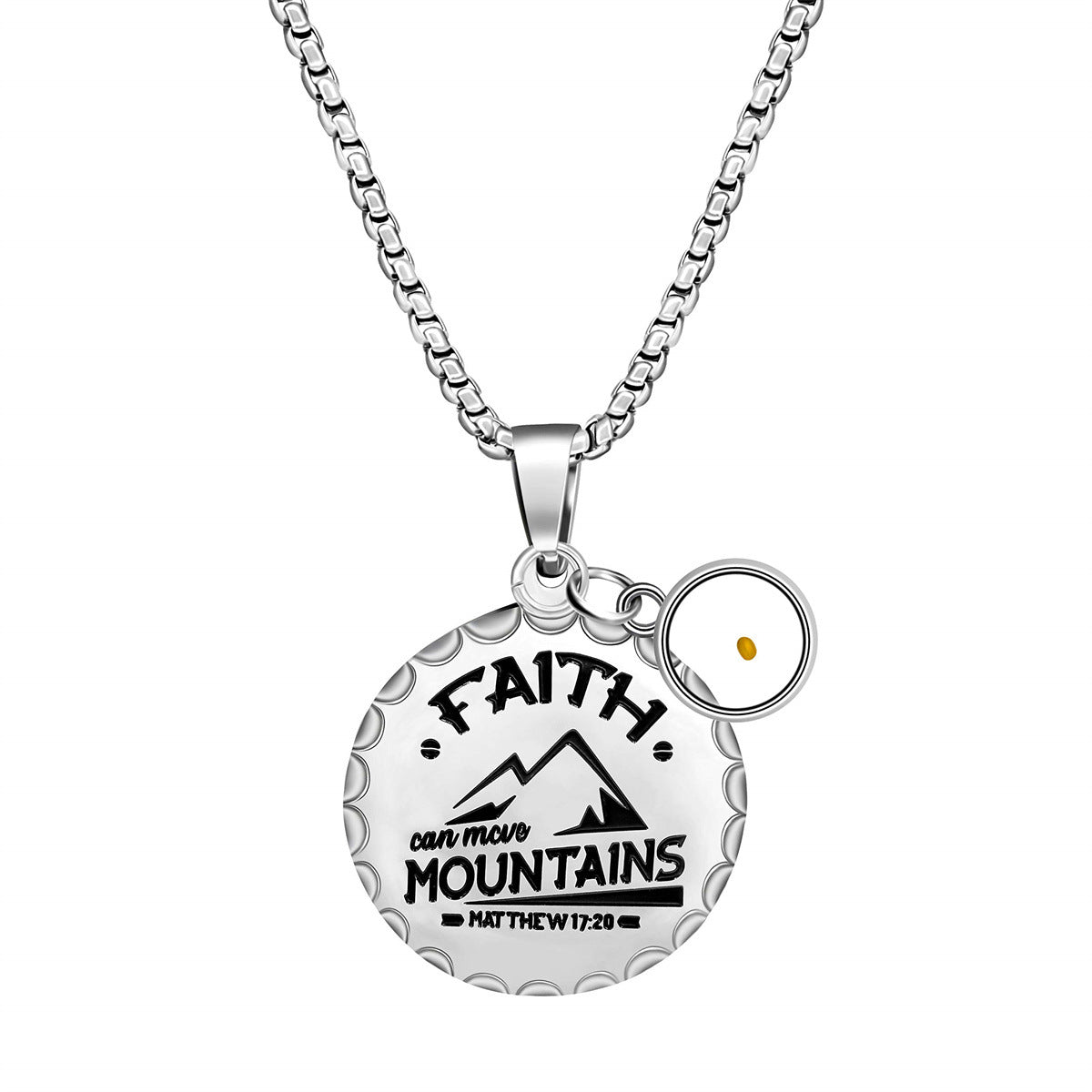 Collana con Pendente Geometrico Minimalista in Acciaio Inossidabile con Ciondolo a Moneta in Titanio Lucido per Unisex