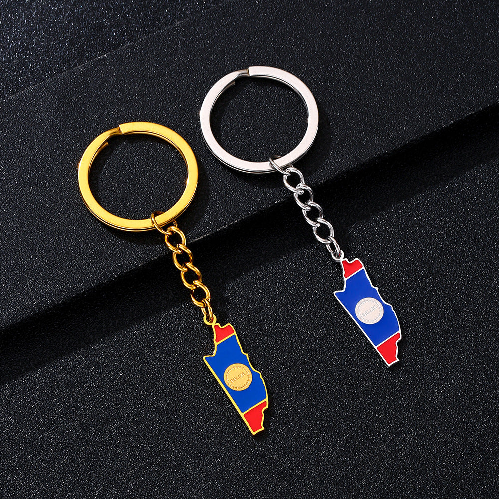 Llavero colgante de estilo étnico de acero inoxidable para hombres y mujeres, accesorio decorativo versátil