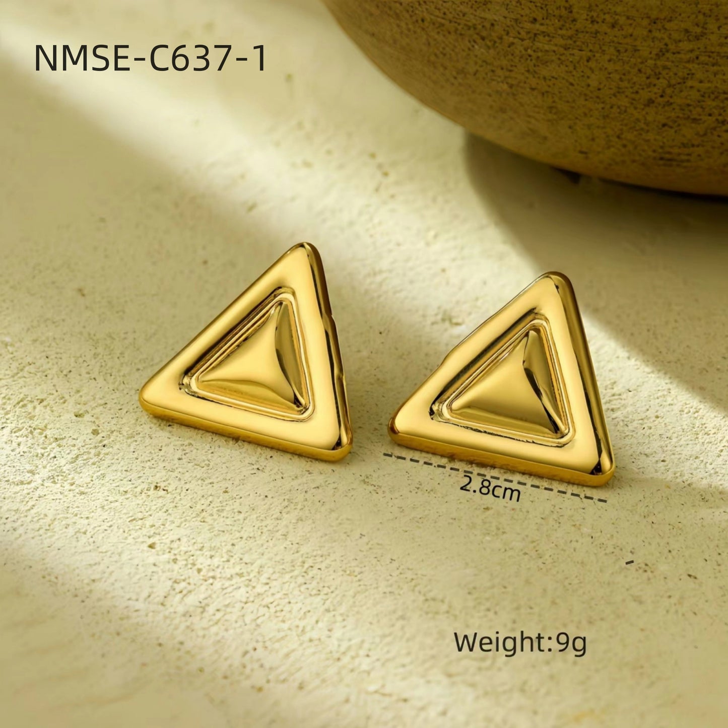 Pendientes de acero inoxidable de moda con forma geométrica de corazón y cuadrado, con acabado chapado, para mujer