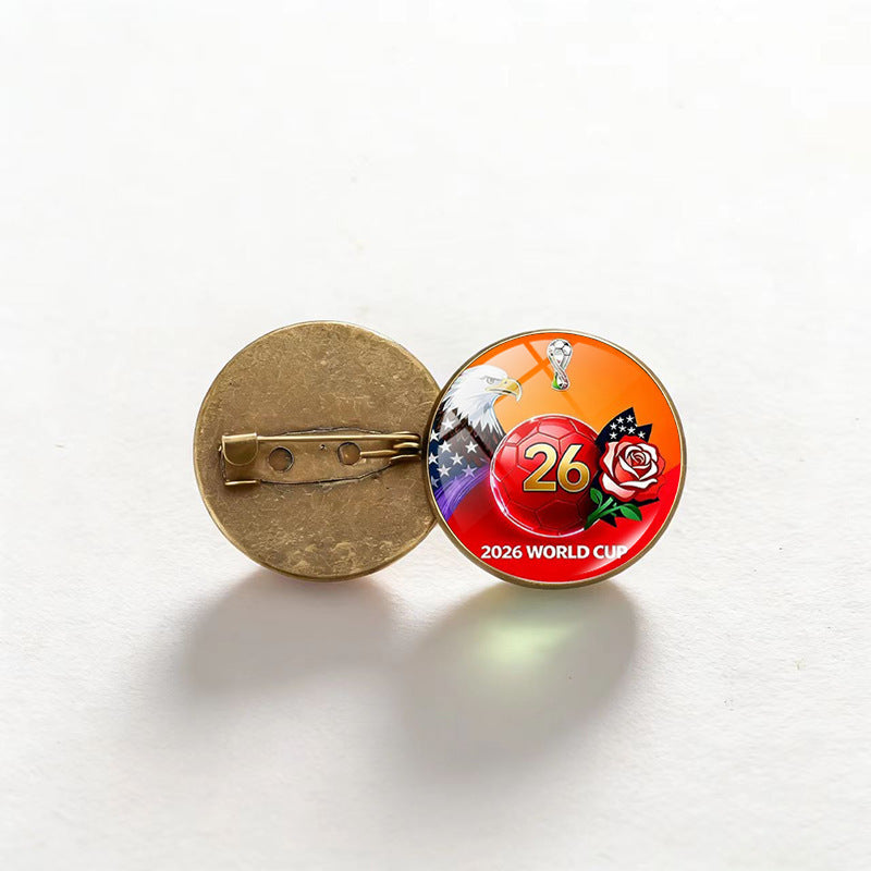 Vintage Bronze Plated Alloy Round Geometric Brooch Pin Unisex Fashion Accessory