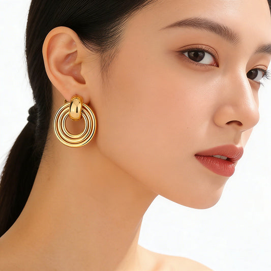 Pendientes de Acero Inoxidable Chapados, Geométricos, Vintage y Minimalistas para Mujer