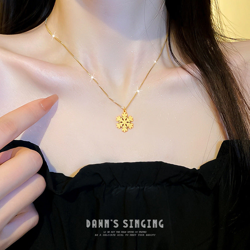 Collana girocollo minimalista in acciaio titanio geometrico con motivi floreali