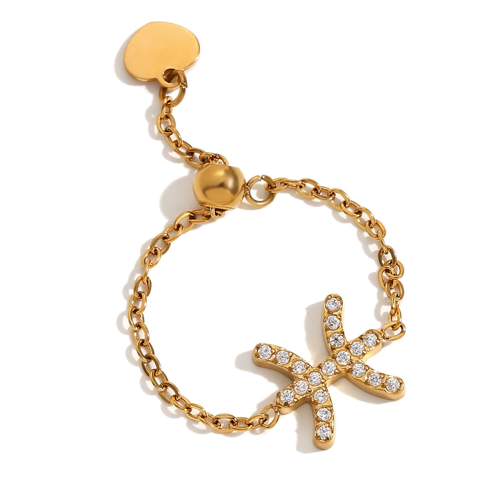 Collana con ciondolo a tema zodiacale in acciaio inossidabile placcato oro 18 carati e cordino regolabile da donna