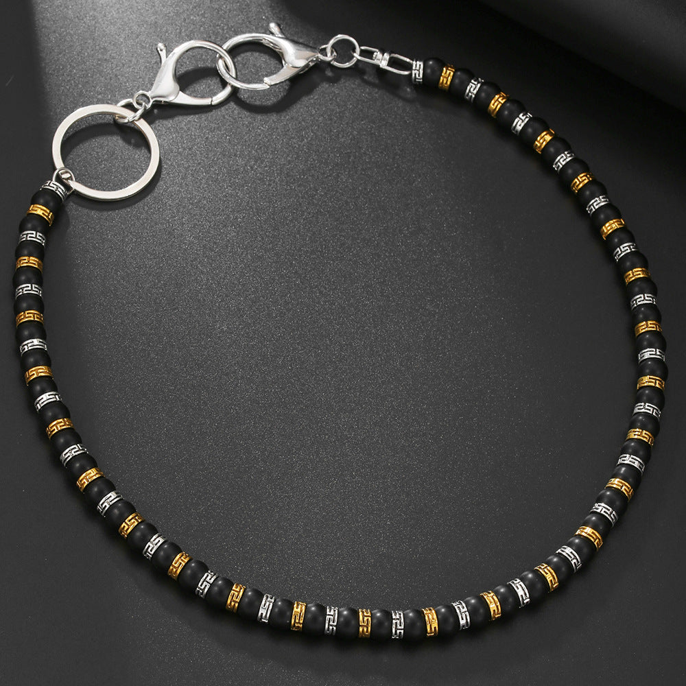 Vintage Punk Bohemian Polished Glass Bead Waist Chain Unisex Belt