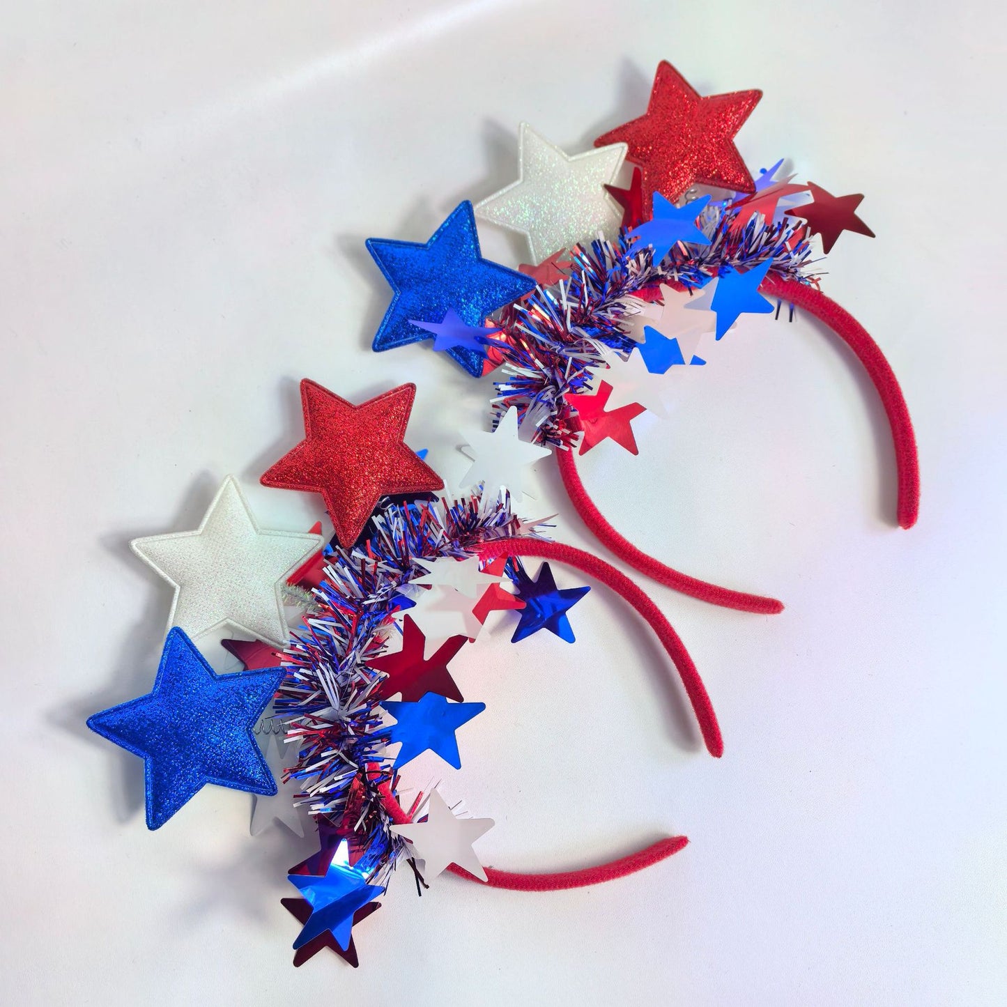 Red White Blue Star Fabric Headband Unisex Patriotic Holiday Hair Accessory