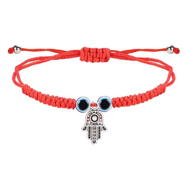 Vintage Bohemian Geometric Evil Eye Woven Rope Bracelet Unisex Adjustable Handmade Bangle