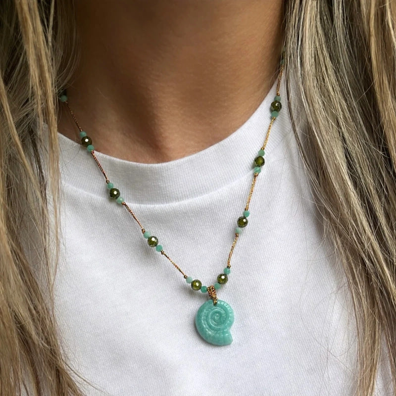 Collana Minimalista Geometrica e a Forma di Animale in Acciaio Inossidabile con Ciondoli a Forma di Pesce Rosso, Stella Marina e Pesce Tropicale Placcata Sottovuoto Unisex