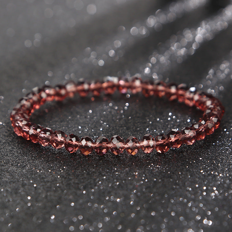 Sweet Minimalist Geometric Round Crystal Bracelet for Women
