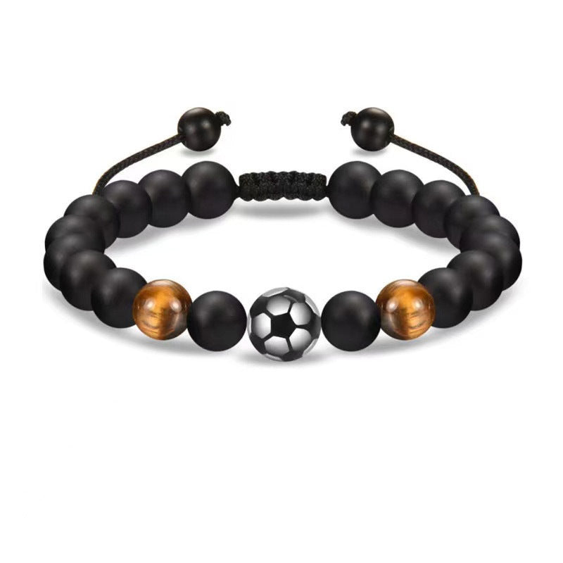 Unisex Geometric Alloy Bracelet Set with Tiger Eye, Green Aventurine and Red Agate Beads
