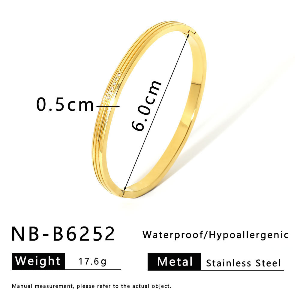 Bracciale Minimalista Stella Luna Occhio Ottagramma in Acciaio Inossidabile con Placcatura Oro 18K