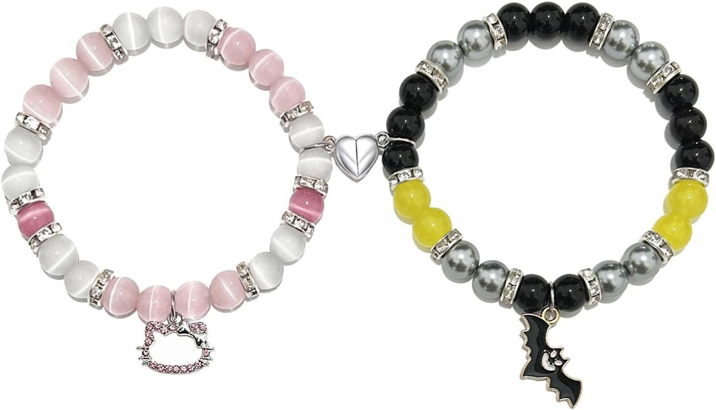 Sweet Heart Animal Shape Alloy Rhinestone Charm Bracelet for Couples