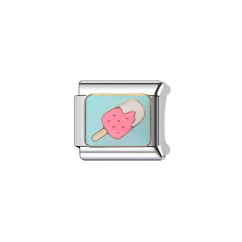 Vintage Sweet Heart Plated Stainless Steel Charm Bar