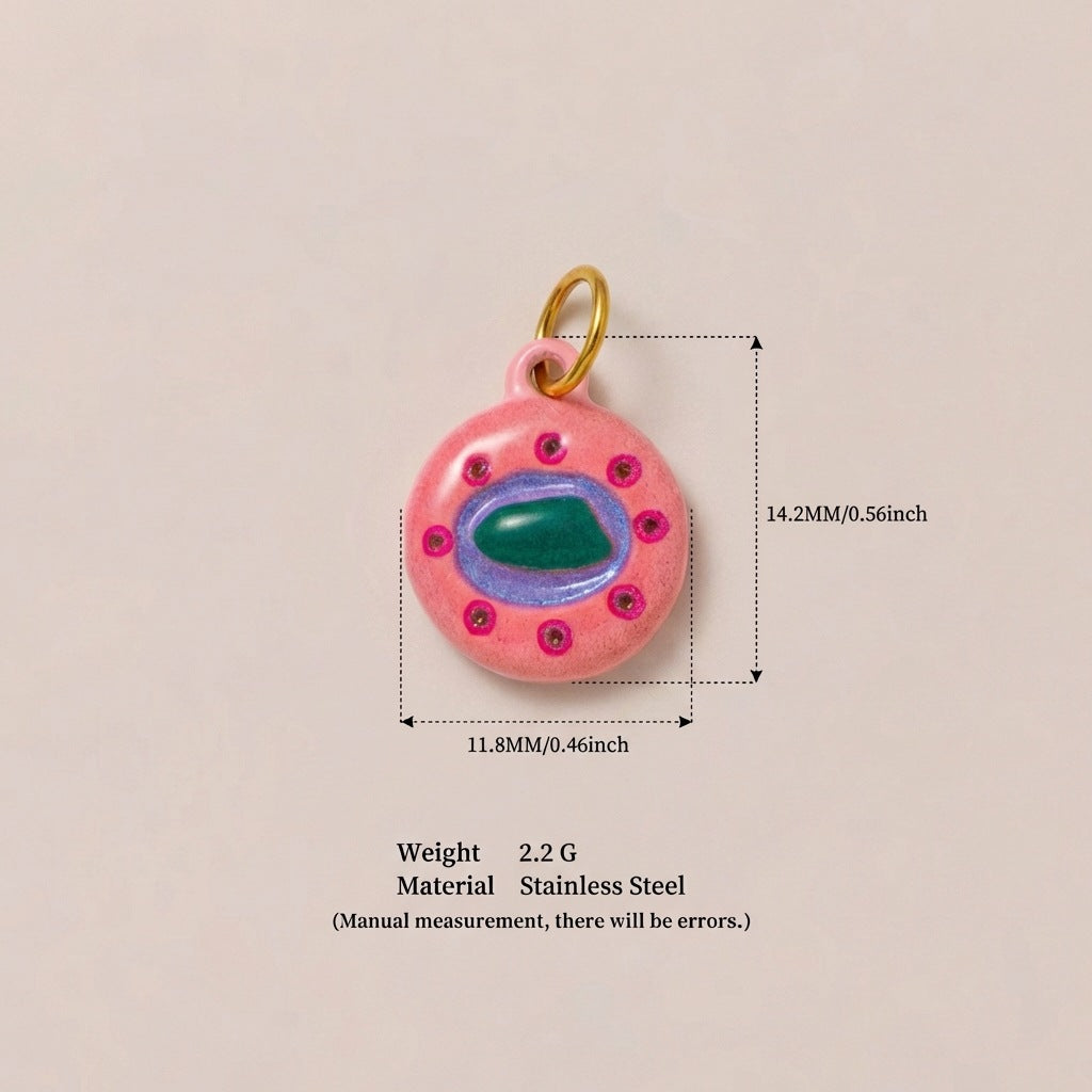 Sweet Colorful Acrylic Food Shape Bag Charm Keychain with Plated Finish