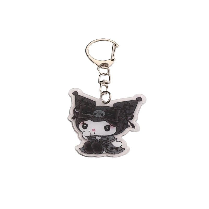 Portachiavi Carino in Acrilico con Ciondoli di Kuromi, Cinnamoroll e Kt Cat per Borse e Regali