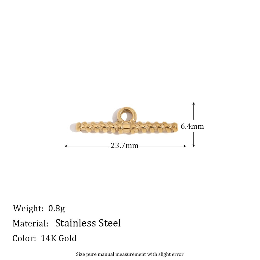 Minimalist Geometric Pendant with 14K Gold Plated Stainless Steel Round Heart Shape and Greek Key Pattern for DIY Jewelry Making