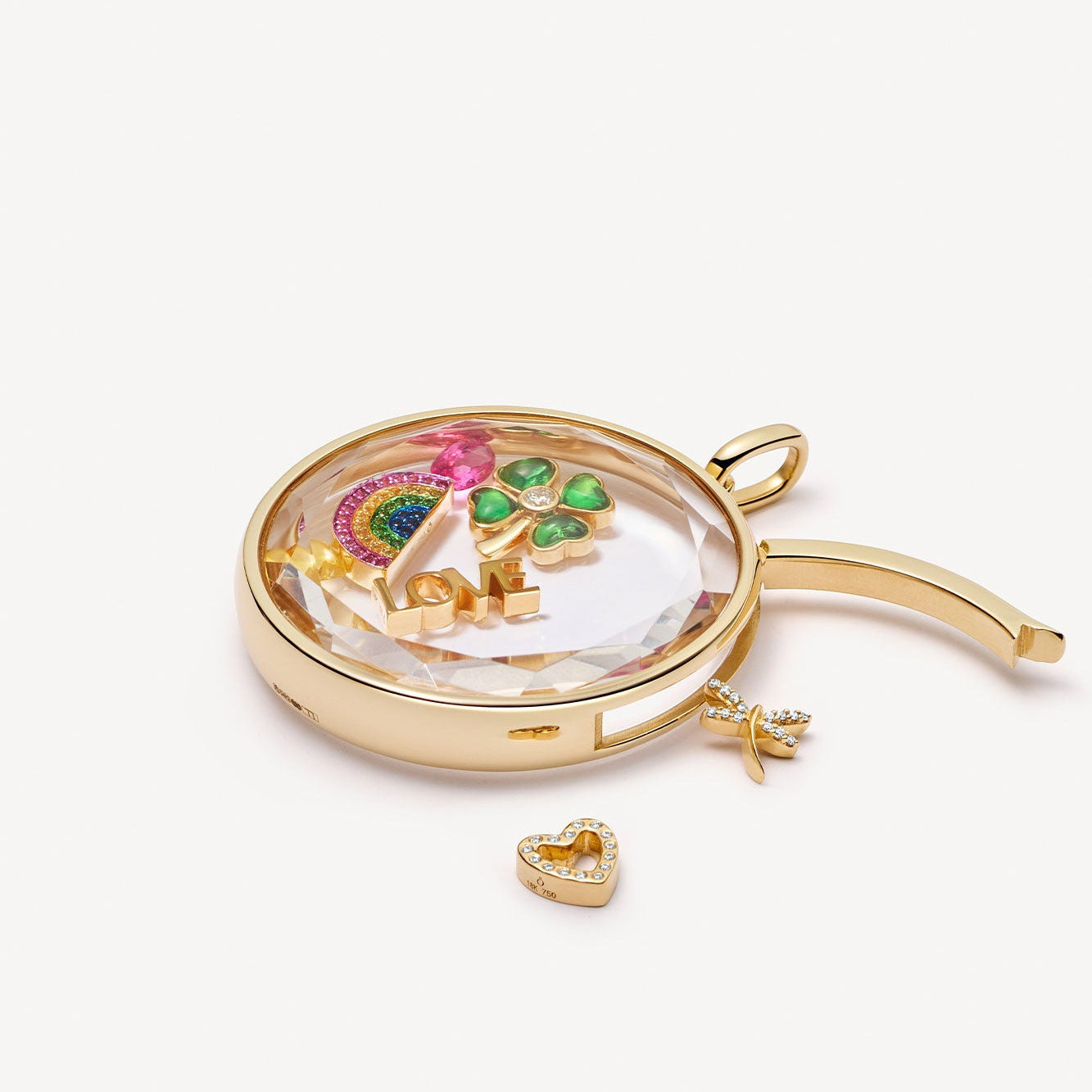 Vintage 14K Gold Plated Brass Geometric Round Locket Charm Bar for DIY Necklace