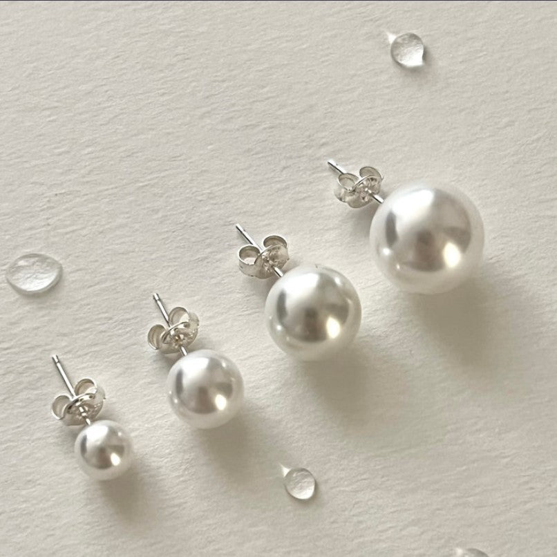 Pendientes de Plata de Ley 925 Minimalistas con Forma de Gota y Perla de Agua Dulce para Mujer