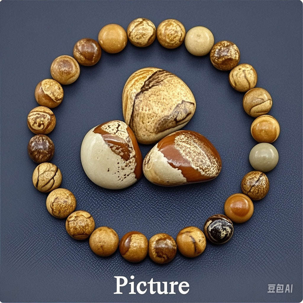 8mm Round Sunstone Rose Quartz Tiger Eye Agate Crystal Beaded Bracelet Unisex Geometric Handmade Jewelry