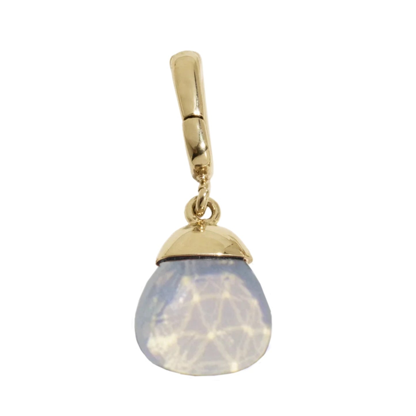 Colorful Birthstone Cubic Zirconia Teardrop Plated Stainless Steel Necklace