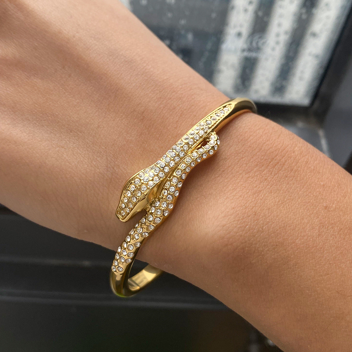 Snake Shape Plated Stainless Steel Bracelet