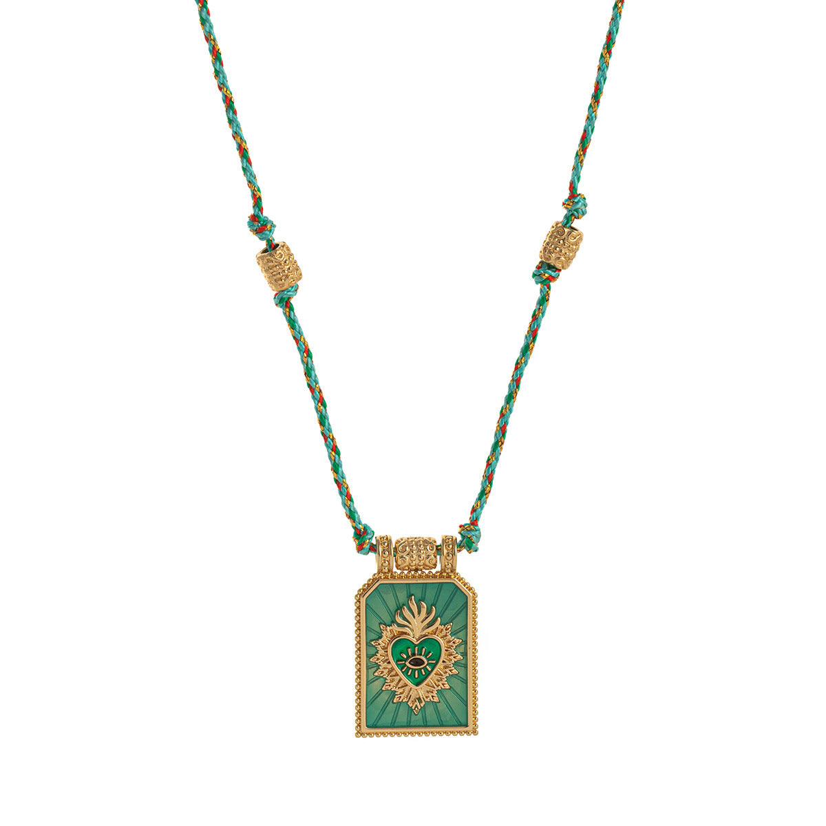 Collana pendente minimalista a forma di cuore in rame placcato oro su cordino colorato da donna