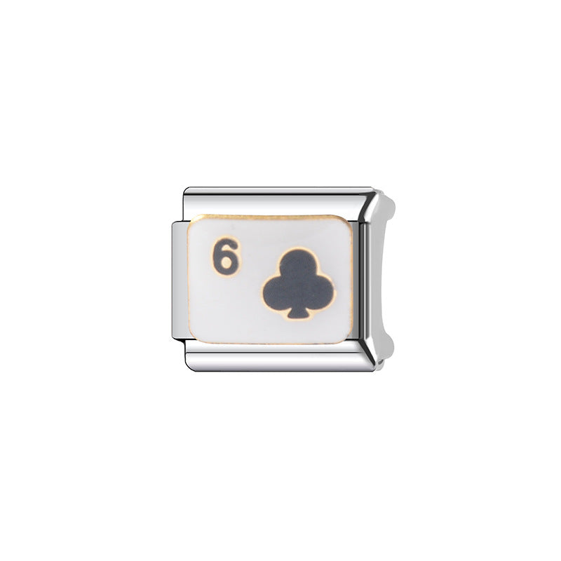 Vintage Sweet Heart Plated Stainless Steel Charm Bar