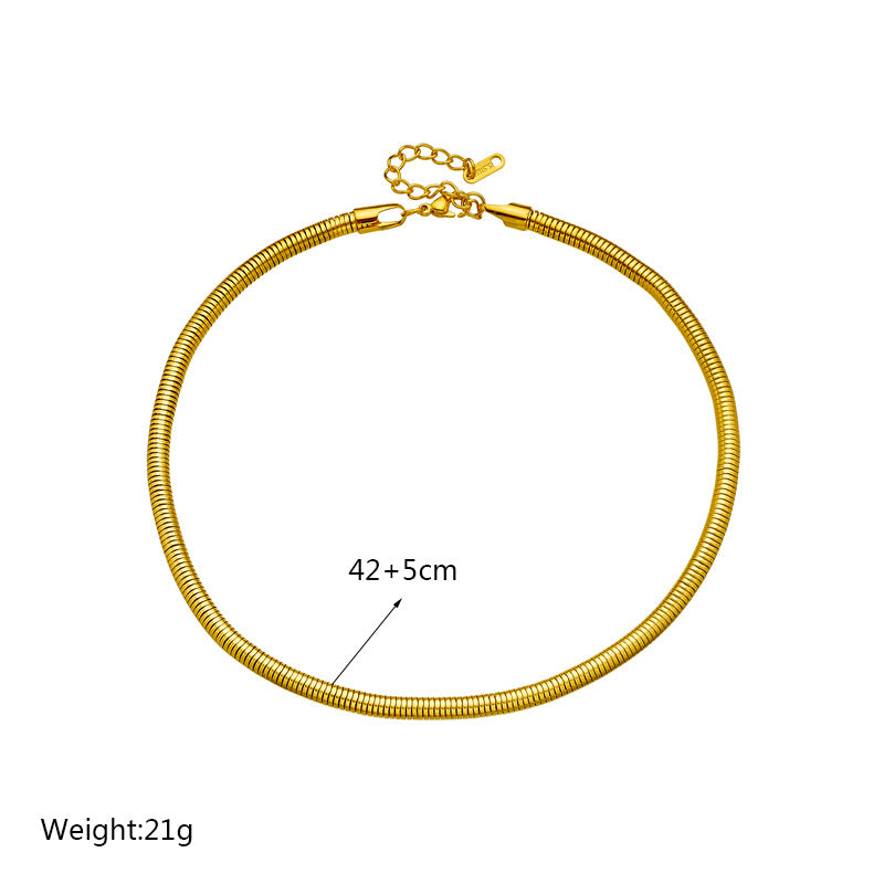 Minimalist Geometric Heavy-Duty Titanium Steel Cuban Link Necklace for Women