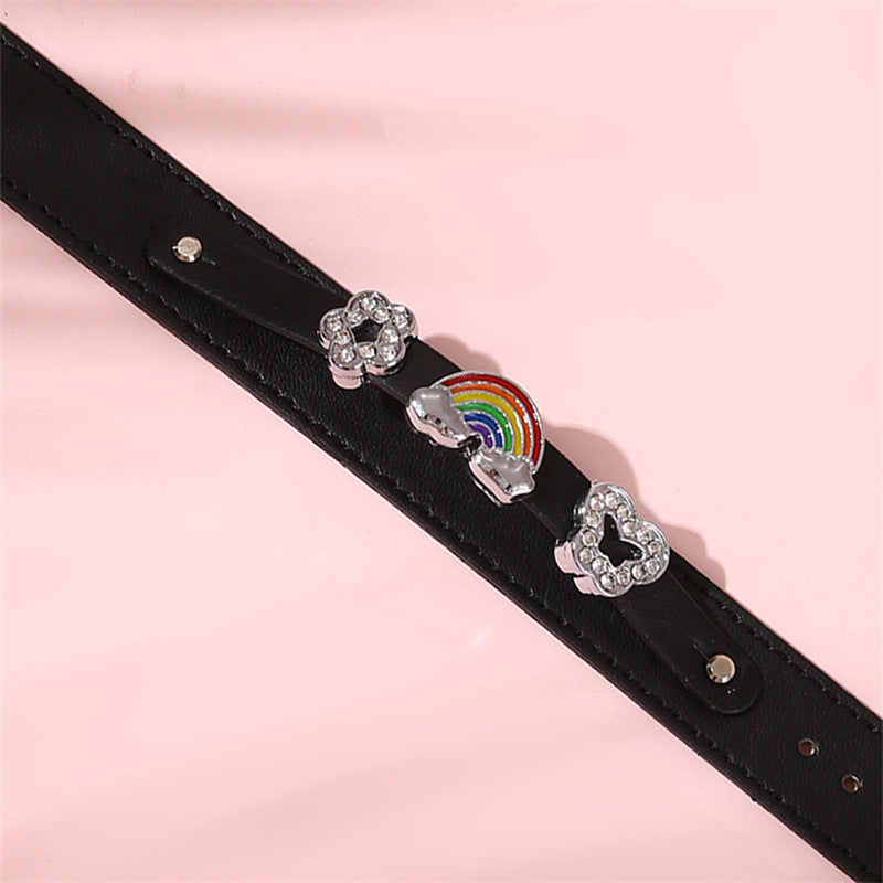 Pulsera de mariposa de resina estilo retro punk con diamantes de imitación para niñas con acabado artesanal