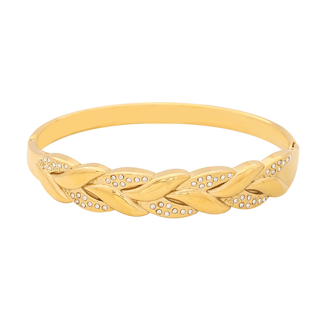 Bracciale minimalist in acciaio inossidabile con intarsio completo di strass per donna