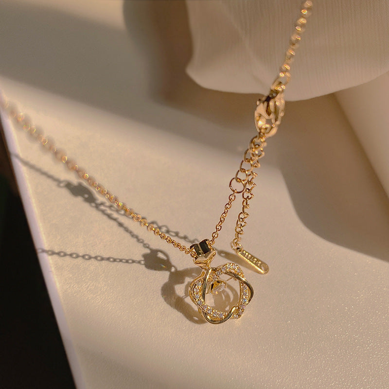 Minimalist Heart Pendant Necklace for Women and Men Titanium Steel Snake Chain with Micro-Paved Zirconia Locket Style Collar Necklace
