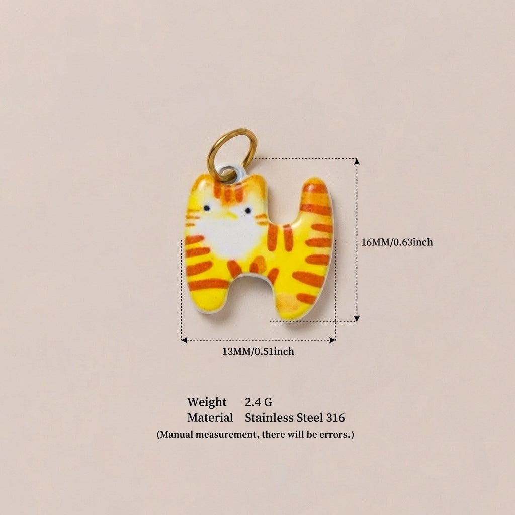 Luxury 18K Gold Plated Stainless Steel Animal Charm Bar