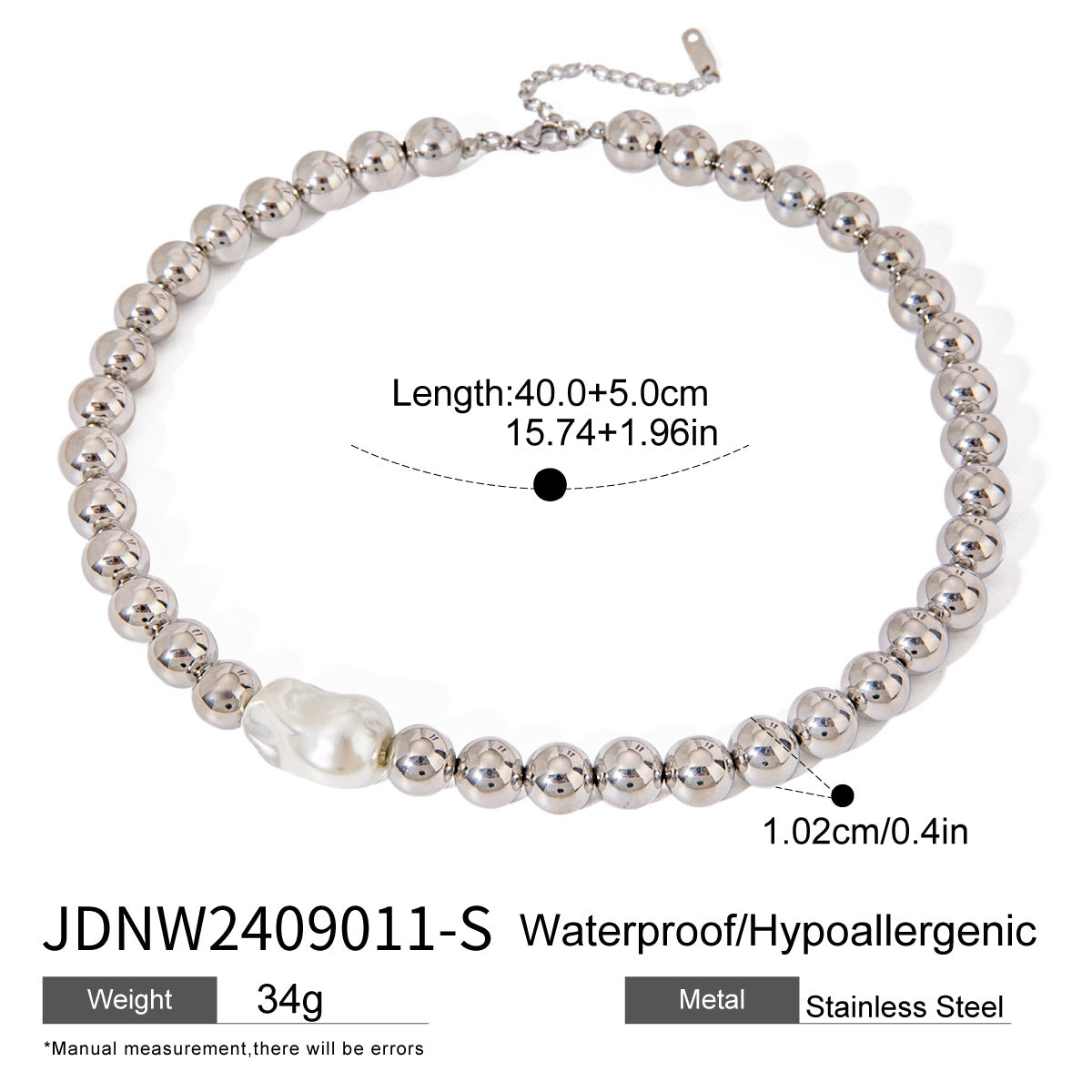 Collana girocollo geometrica in acciaio inossidabile ispirata al barocco con accenti in acciaio al titanio, finitura galvanizzata, catena clavicola minimalista alla moda da donna