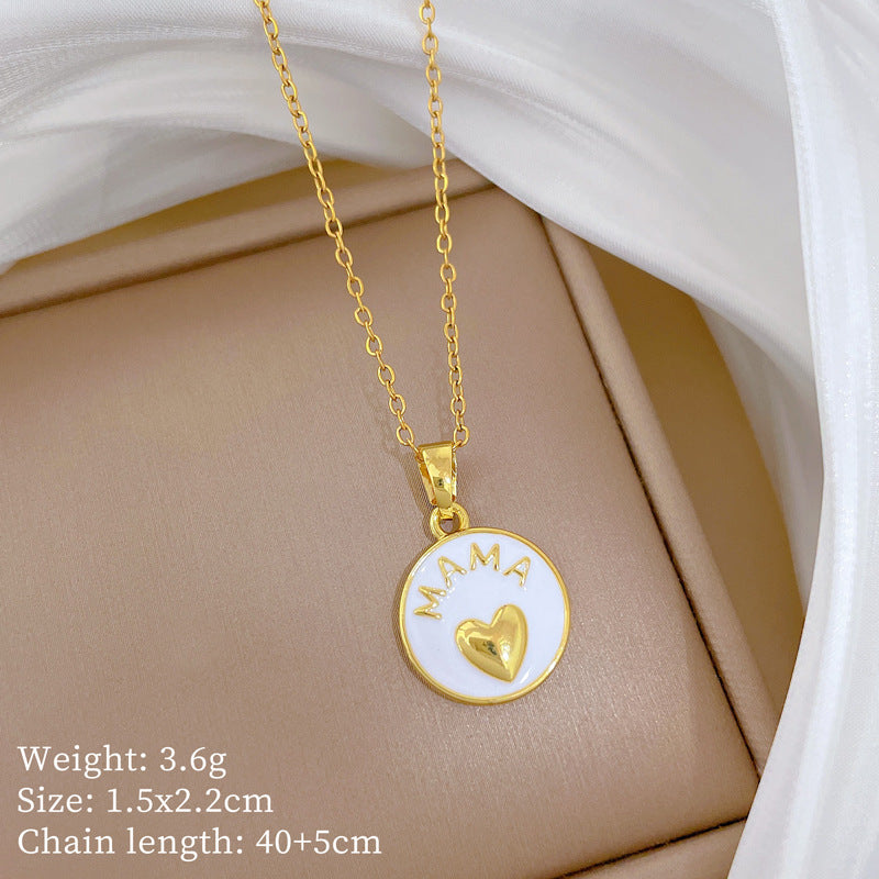 Sweet Minimalist Animal Shape Brass Pendant with Cubic Zirconia Inlay Titanium Steel Necklace for Unisex