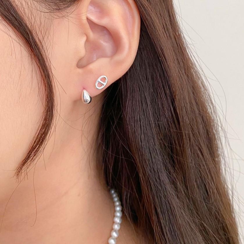 Minimalist Sweet 925 Sterling Silver Teardrop Pearl Inlay Earrings