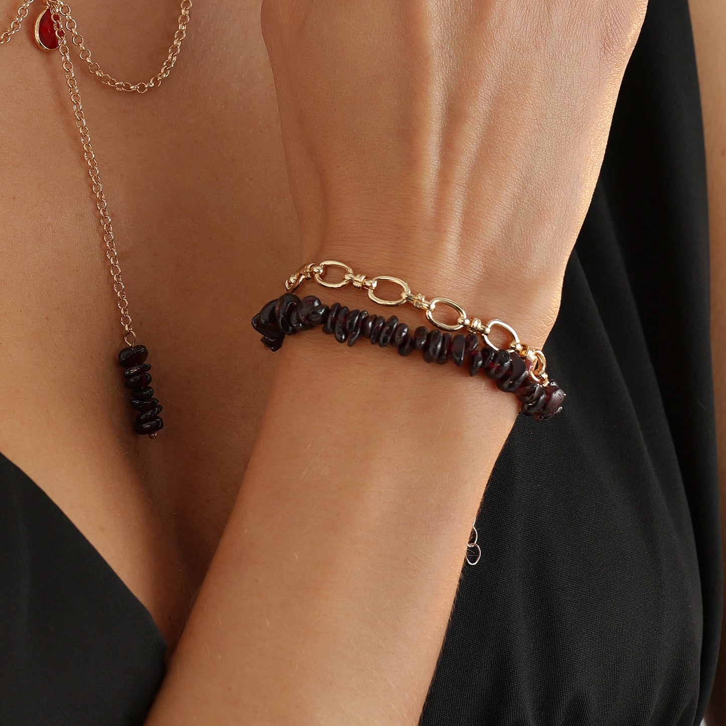 Sweet Streetwear Geometric Teardrop Alloy Plated Y-Necklace with Beads and Tassels