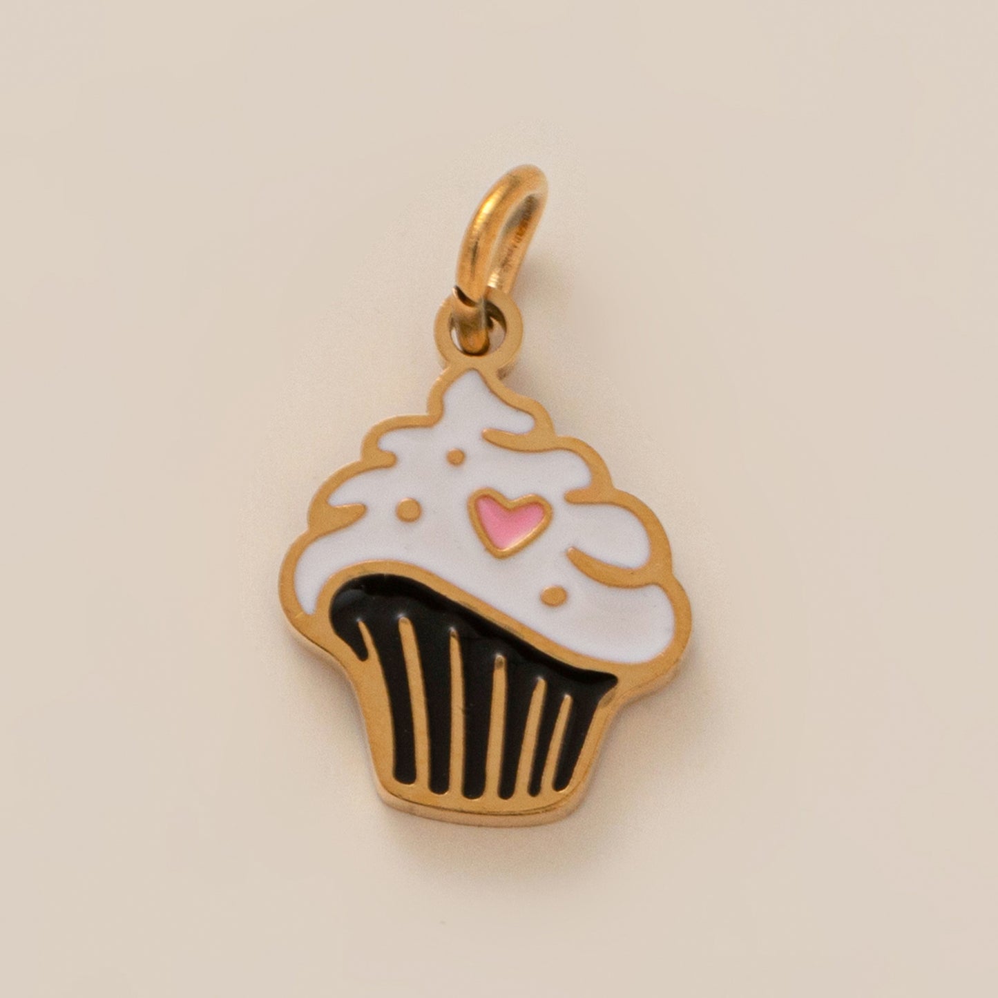 Plated Stainless Steel Necklace with Rhinestone and Gemstone Accents Featuring Cassette, Cake, Cloud, Shoe, Fries, and Headphone Charms