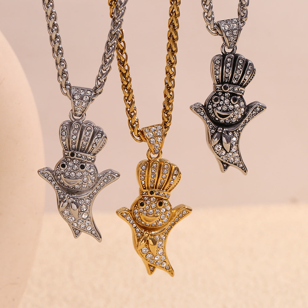 Minimalist Bird-Shaped Stainless Steel Pendant Necklace with 18K Gold Plating for Women
