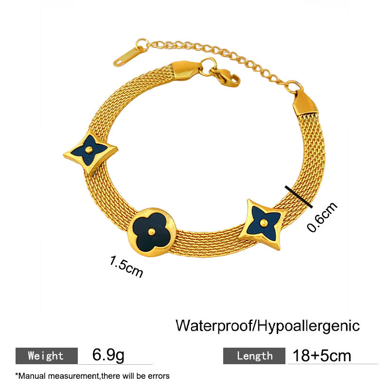 Geometric Titanium Steel Plated Bracelet