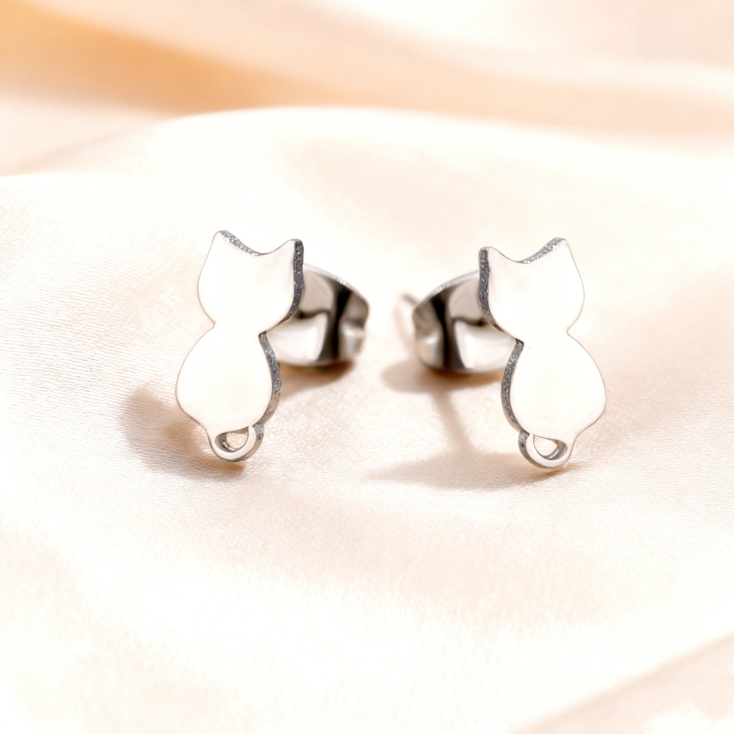 Luxury Elegant Geometric Moon Star Stainless Steel Plated Stud Earrings for Women