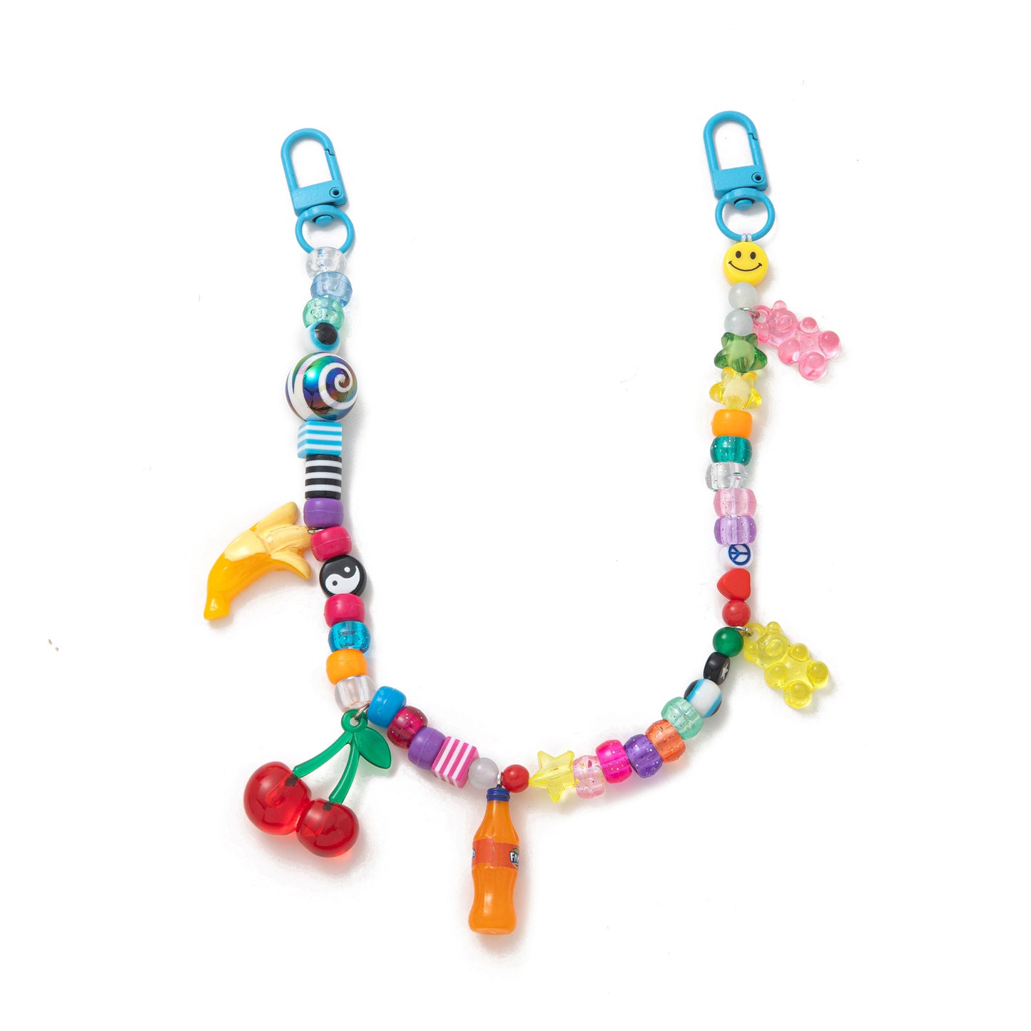 Casual Plated Resin Bag Charm with Fruit and Animal Patterns