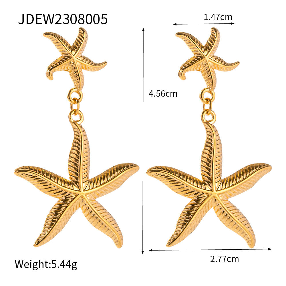 Collana da Donna Minimalista Geometrica a Trifoglio in Acciaio al Titanio Placcato Oro 18K PVD