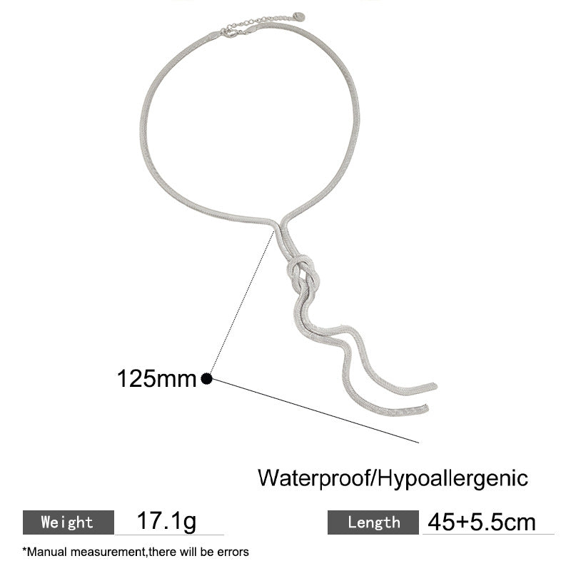 Minimalist Luxury Geometric Twisted Rope and Snake Chain Titanium Steel Necklace