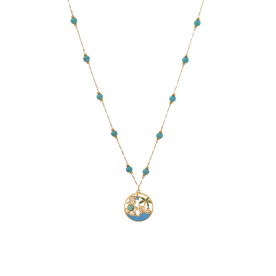 Fashionable Dolphin Pendant Necklace in Stainless Steel with Plated Finish for Women, Double Layer Snake Chain Design