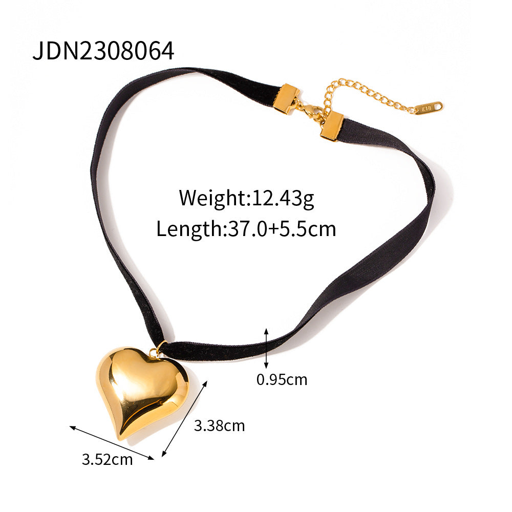 Trendy Ins Style 18K Gold Plated Stainless Steel Curved Tube Circle Pendant Necklace Unisex
