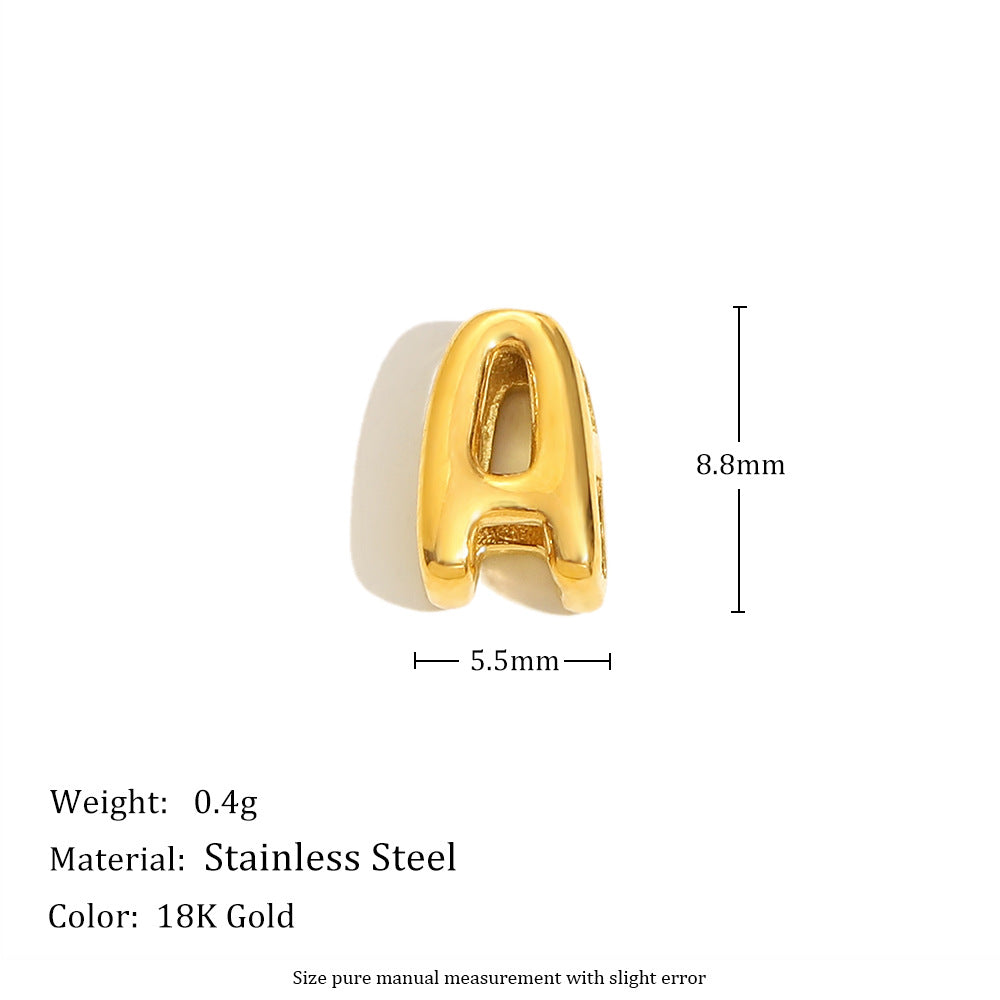 Collana Minimalista con Ciondolo a Lettera da Donna in Acciaio Inox con Placcatura in Oro 18K Design Cavo