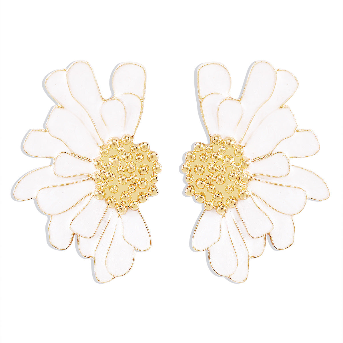 E8418 Pendientes de Aleación Florales Geométricos para Mujer Estilo Vintage Dulce-Genial Joyería Chapada
