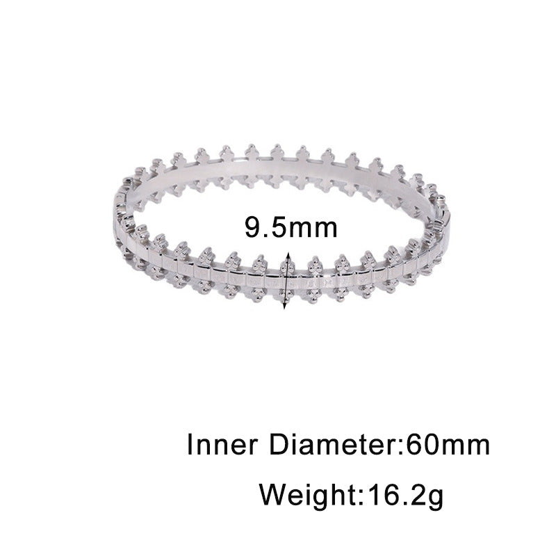 Luxury Geometric Round Square Gold Plated Stainless Steel Titanium Steel Bracelet