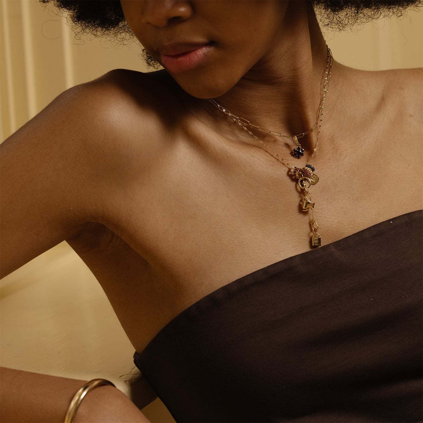 Vintage Plated Stainless Steel Pendant Charm Bar for Women